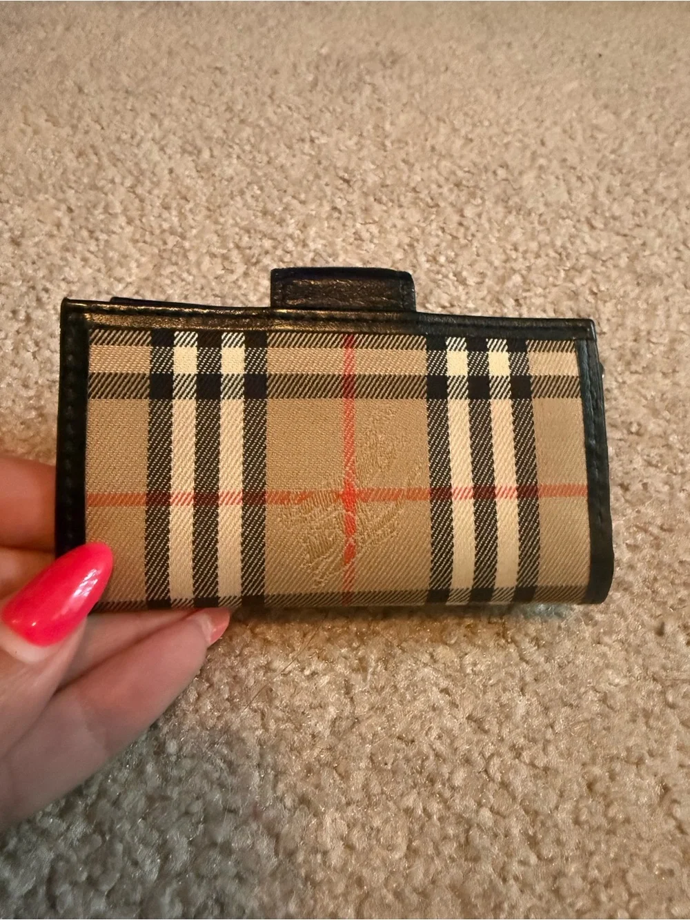 Burberrys Nova Check Leather Key Holder